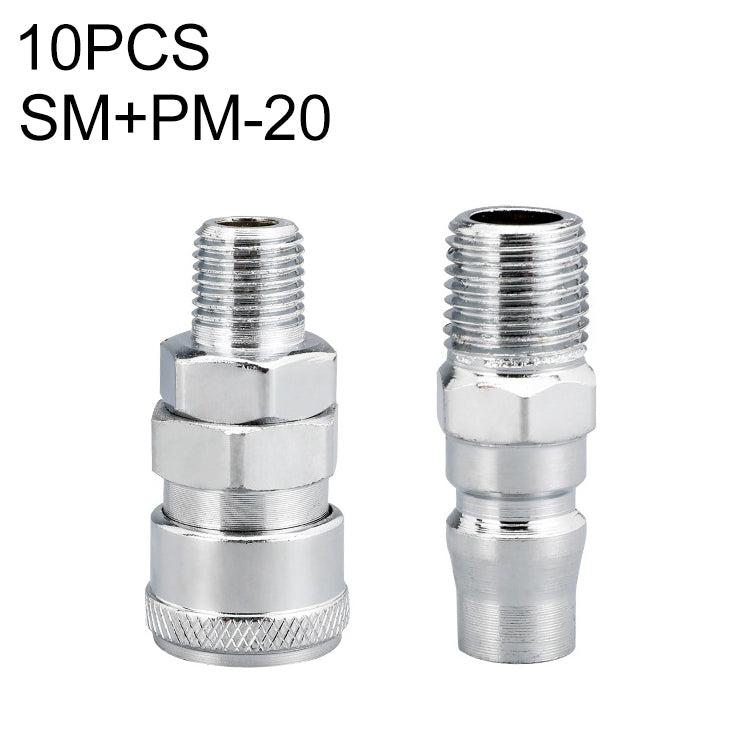 LAIZE SM+PM-20 10pcs C-type Self-lock Air Tube Pneumatic Quick Fitting Connector