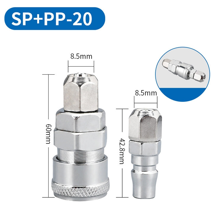 LAIZE SP+PP-20 10pcs C-type Self-lock Air Tube Pneumatic Quick Fitting Connector