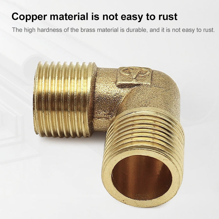 LAIZE 2pcs External Thread Plumbing Copper Pipe Fittings, Caliber:1 Point(Elbow)