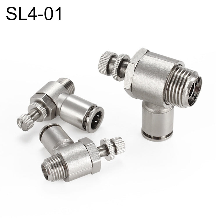 SL4-01 LAIZE Nickel Plated Copper Male Thread Throttle Valve Pneumatic Connector