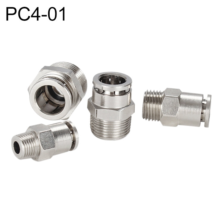 PC4-01 LAIZE Nickel Plated Copper Male Thread Straight Pneumatic Quick Connector