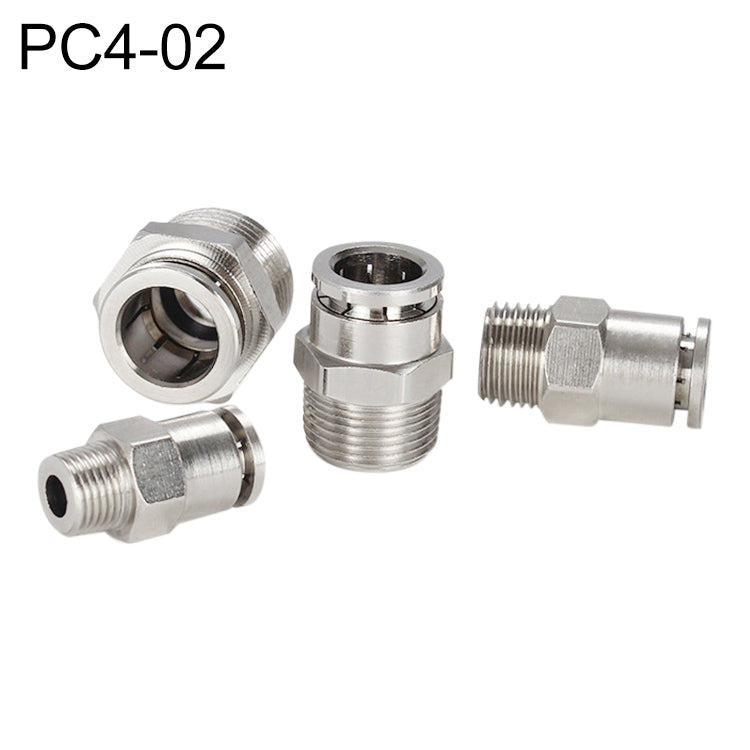 PC4-02 LAIZE Nickel Plated Copper Male Thread Straight Pneumatic Quick Connector