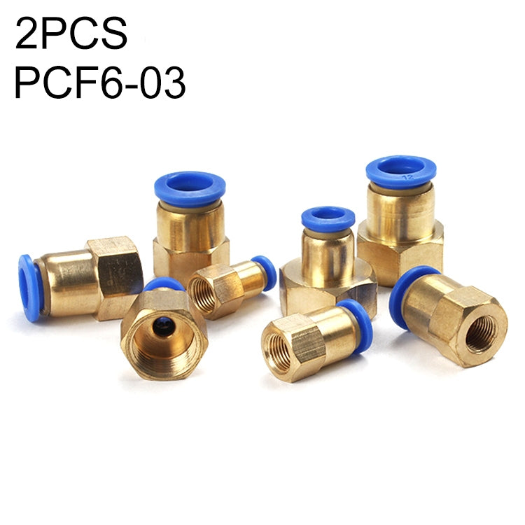 PCF6-03 LAIZE 2pcsFemale Thread Straight Pneumatic Quick Connector