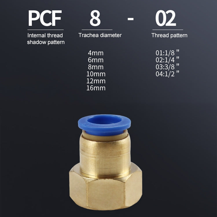 PCF6-03 LAIZE 2pcsFemale Thread Straight Pneumatic Quick Connector