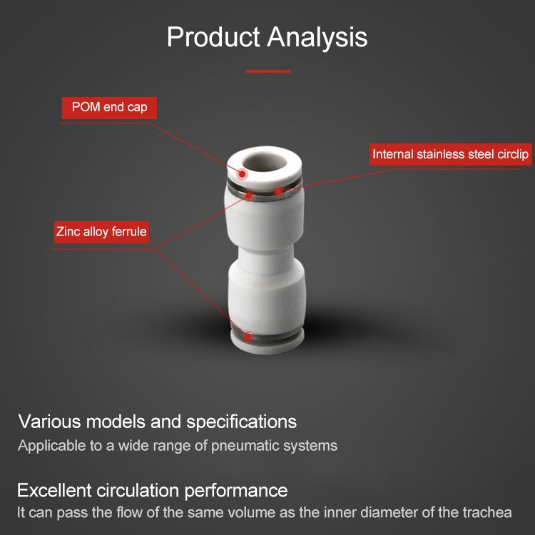 PG8-6 LAIZE 10pcs PG Reducing Straight Pneumatic Quick Fitting Connector