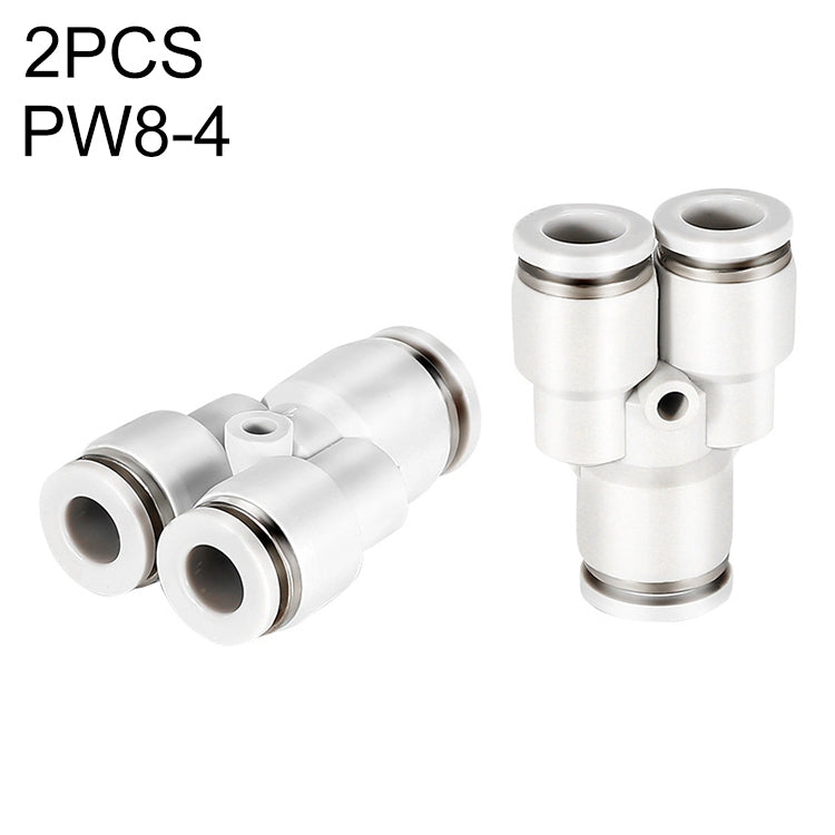 PW8-4 LAIZE 2pcsPW Y-type Tee Reducing Pneumatic Quick Fitting Connector