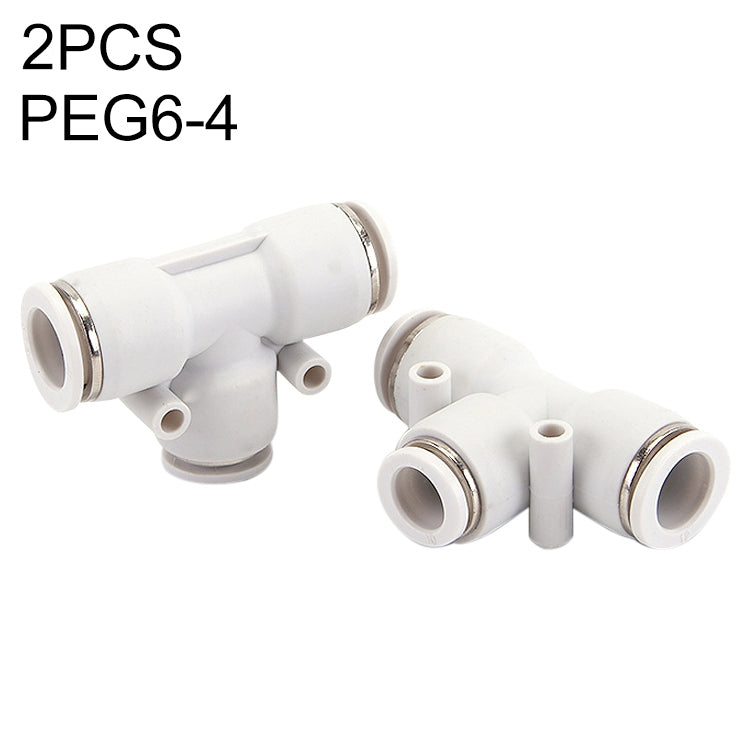 PEG6-4 LAIZE 2pcs PW T-type Tee Reducing Pneumatic Quick Fitting Connector