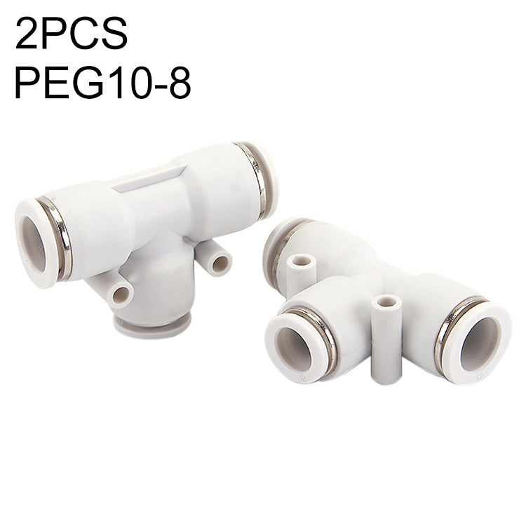 PEG10-8 LAIZE 2pcs PW T-type Tee Reducing Pneumatic Quick Fitting Connector