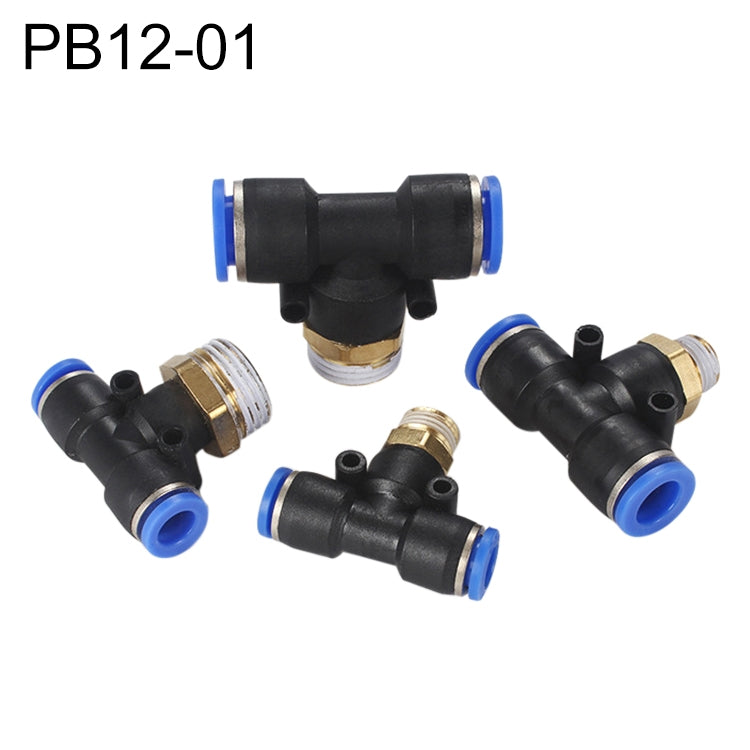 PB12-01 LAIZE Plastic T-type Tee Male Thread Pneumatic Quick Connector