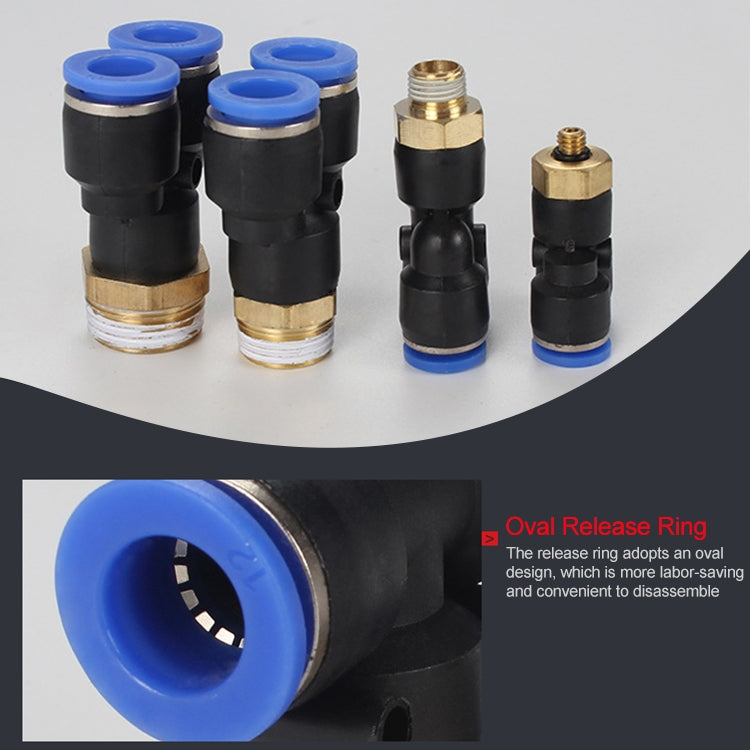 PX6-04 LAIZE 2pcs Plastic Y-type Tee Male Thread Pneumatic Quick Connector