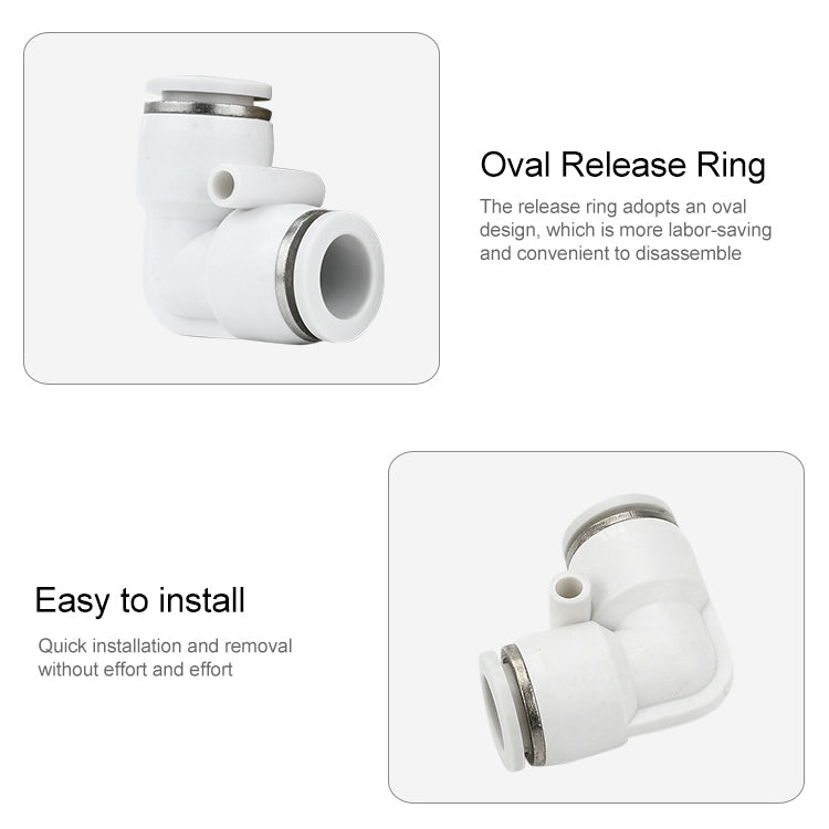 PV-8 LAIZE 10pcs PV Elbow Pneumatic Quick Fitting Connector