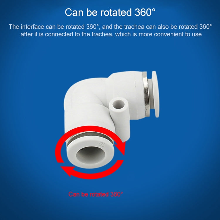 PV-8 LAIZE 10pcs PV Elbow Pneumatic Quick Fitting Connector