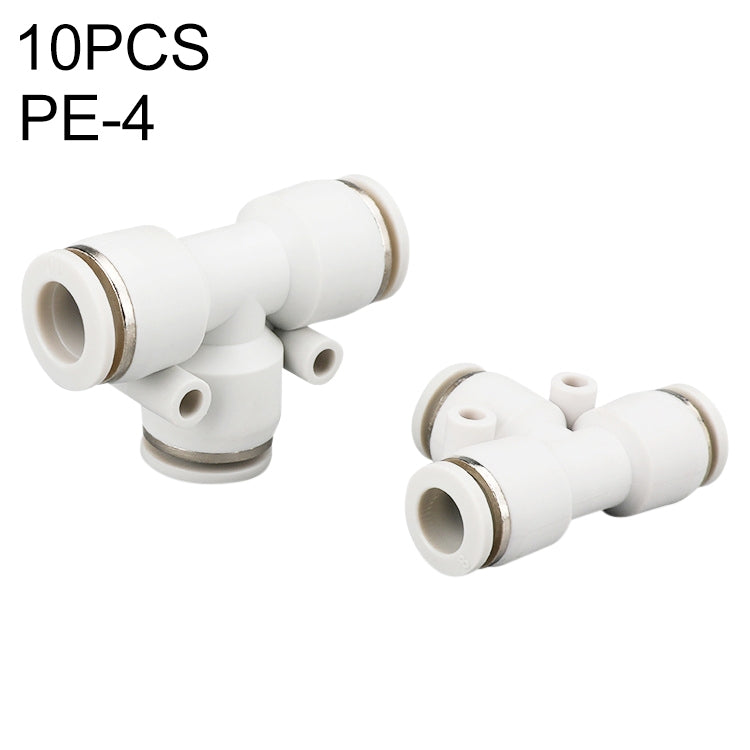 PE-4 LAIZE 10pcs PE T-type Tee Pneumatic Quick Fitting Connector