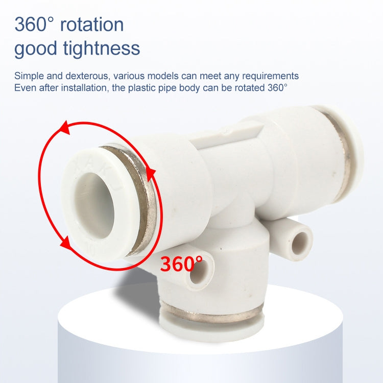 PE-12 LAIZE 2pcs PE T-type Tee Pneumatic Quick Fitting Connector