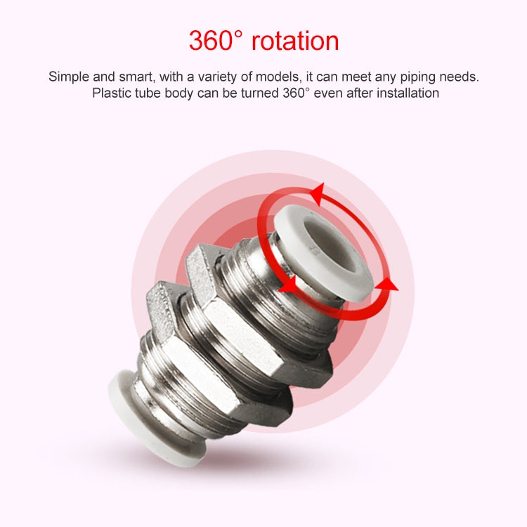 PM-8 LAIZE PM Bulkhead Straight Pneumatic Quick Fitting Connector