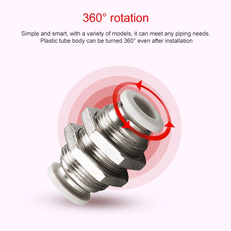 PM-10 LAIZE PM Bulkhead Straight Pneumatic Quick Fitting Connector