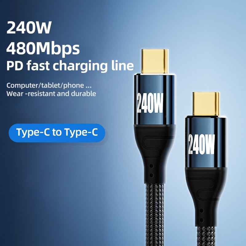 Uniqbuy For PD 240W Type-C to Type-C Fast Charge Data Cable, Length:3m