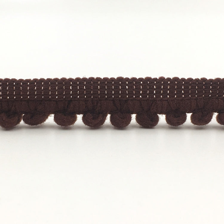 20 PCS YB000110 Unilateral Fluff Ball Shape Lace Belt DIY Clothing Accessories, Length: 18.28m, Width: 1cm(Chocolate Color)