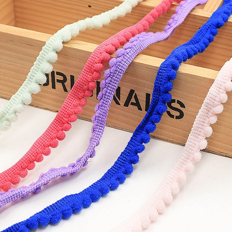 20 PCS YB000110 Unilateral Fluff Ball Shape Lace Belt DIY Clothing Accessories, Length: 18.28m, Width: 1cm(Chocolate Color)