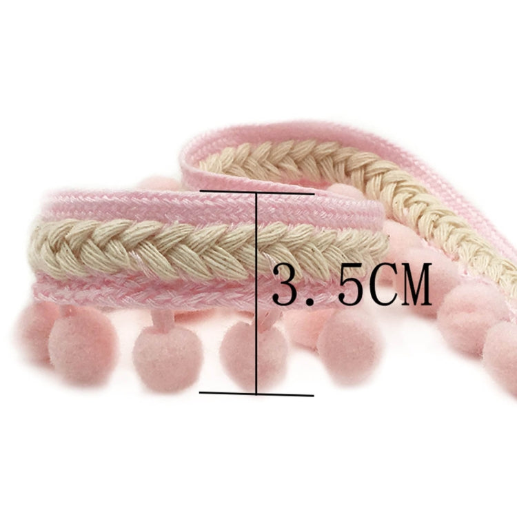 25 PCS mzf3.5mq National Style Fur Ball Lace Belt DIY Clothing Accessories, Length: 22.86m, Width: 3.5cm(Rose Red)
