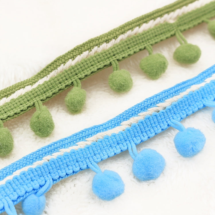 25 PCS mzf3.5mq National Style Fur Ball Lace Belt DIY Clothing Accessories, Length: 22.86m, Width: 3.5cm(Section Dyeing)