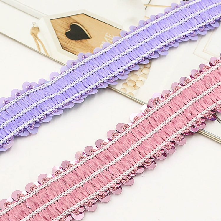 LP000330 Three-row Elastic Connection Sequins Lace Belt DIY Clothing Accessories, Length: 0.9m, Width: 3cm(Red Blue)