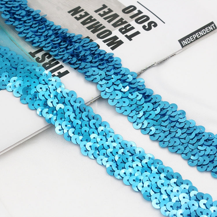 LP000330 Three-row Elastic Connection Sequins Lace Belt DIY Clothing Accessories, Length: 0.9m, Width: 3cm(Lake Blue)