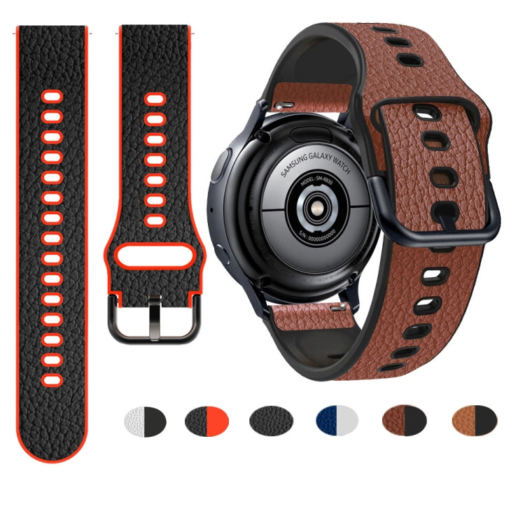 Universal TPU Litchi Texture Leather Watch Band