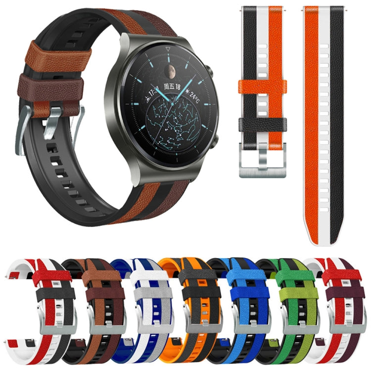 22mm Universal Three-color Silicone Leather Watch Band