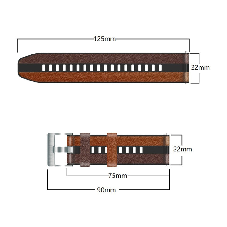 22mm Universal Three-color Silicone Leather Watch Band