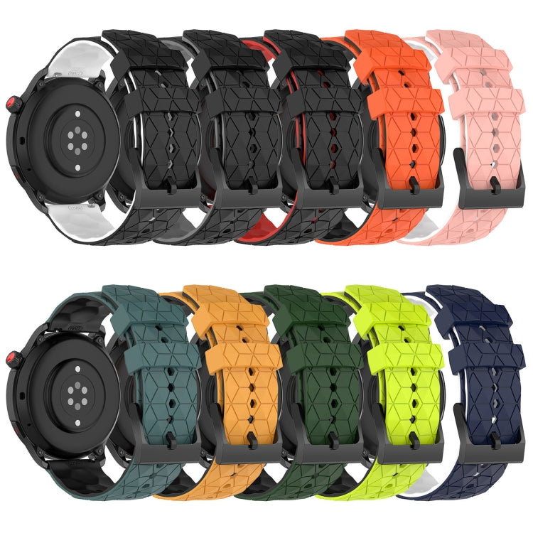 Universal Football Pattern Two-Color Silicone Watch Band