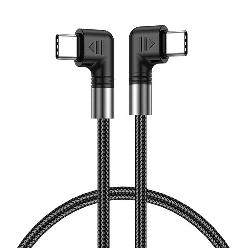 Uniqbuy For A9 100W USB-C/Type-C to USB-C/Type-C Double Elbow Data Cable, Length:0.5m