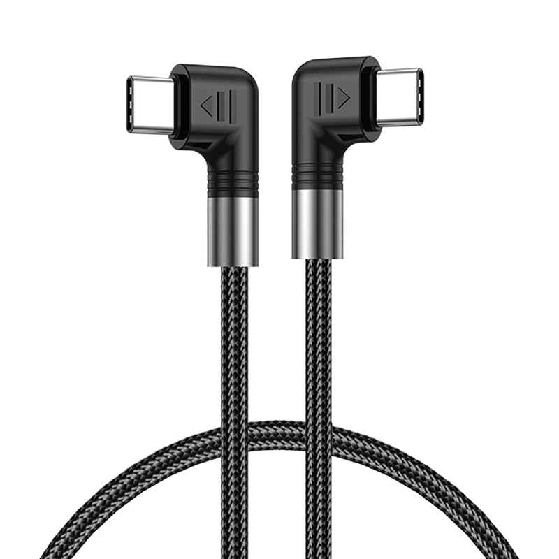 Uniqbuy For A9 100W USB-C/Type-C to USB-C/Type-C Double Elbow Data Cable, Length:1m