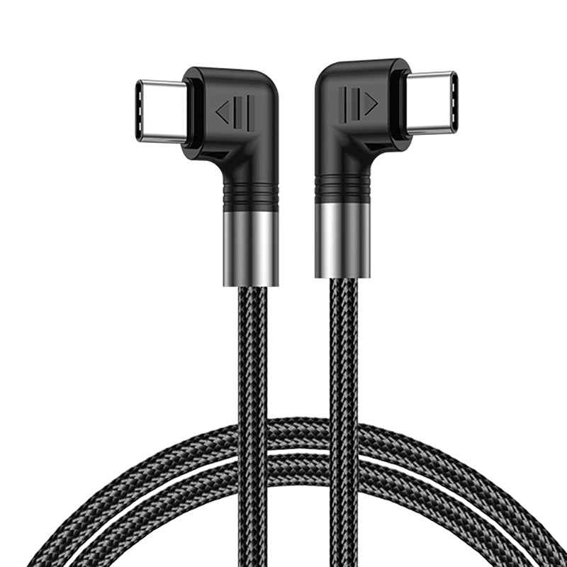 Uniqbuy For A9 100W USB-C/Type-C to USB-C/Type-C Double Elbow Data Cable, Length:2m