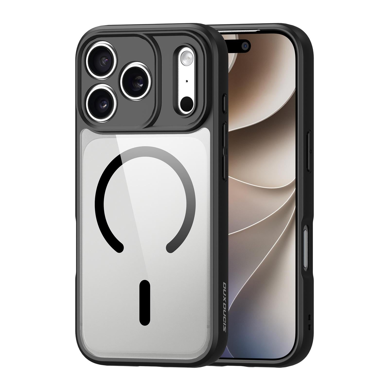 Compatible with iPhone 18 Pro DUX DUCIS Aimo Mag Series TPU + PC MagSafe Frosted Feel Phone Case - Black