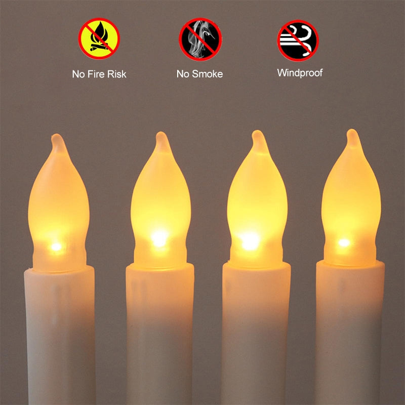 LED Electronic Candle Lights Flameless Long Rod Christmas Candle, Spec:Flashing Yellow Light-Purple