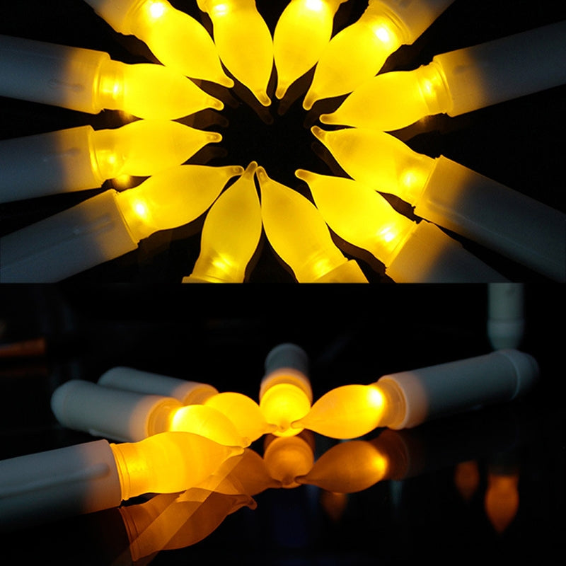 LED Electronic Candle Lights Flameless Long Rod Christmas Candle, Spec:Flashing Yellow Light-Black