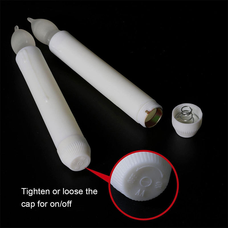 LED Electronic Candle Lights Flameless Long Rod Christmas Candle, Spec:Flashing Yellow Light-Green