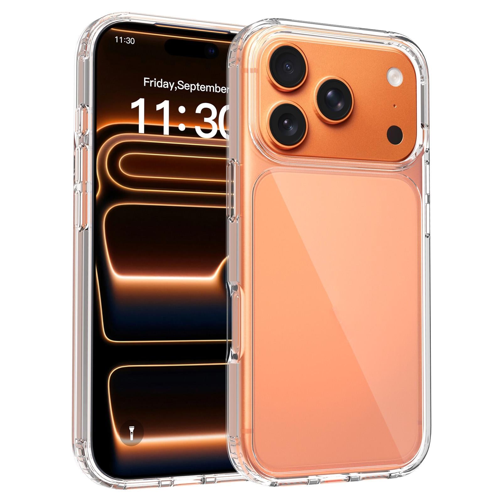Compatible with iPhone 18 Pro Scratchproof Acrylic 1.5mm Phone Case - Transparent