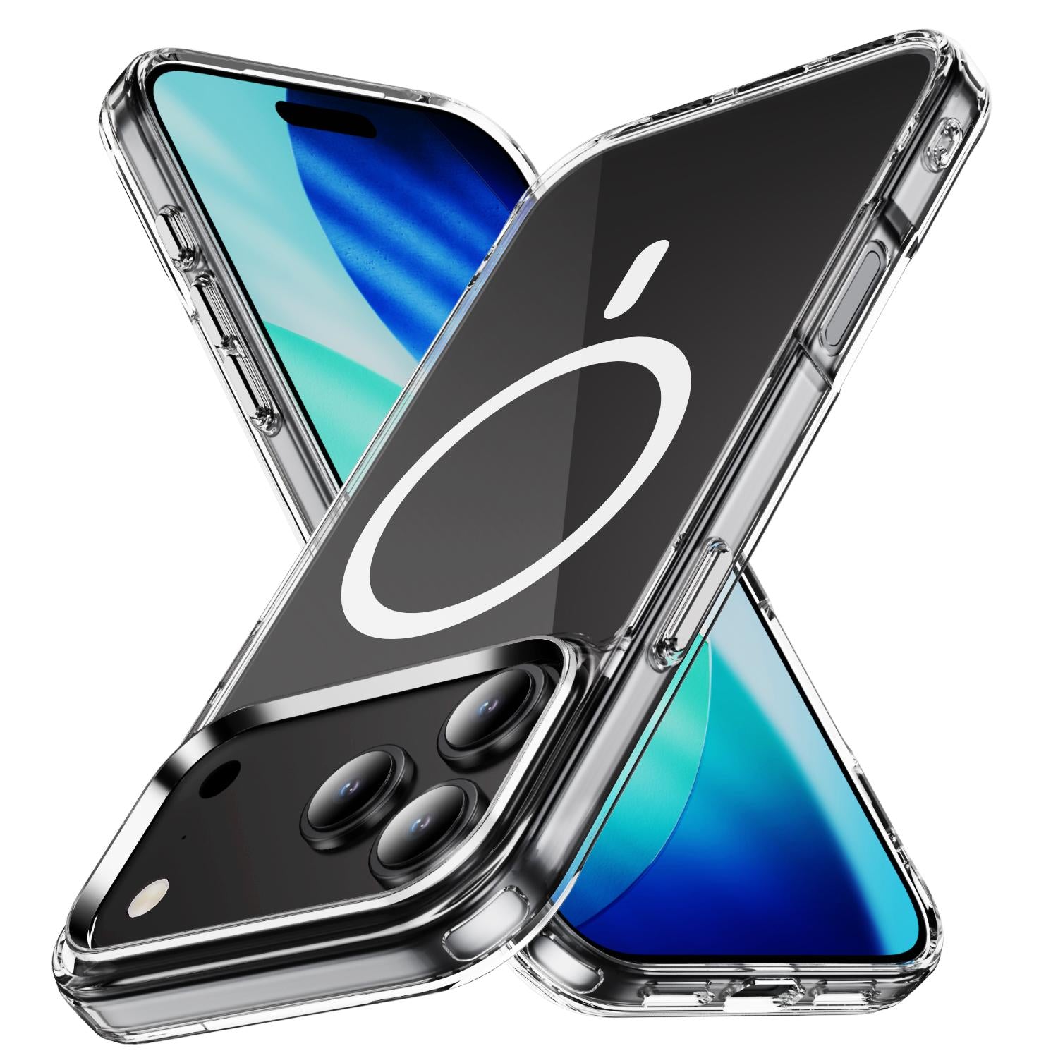 Compatible with iPhone 18 Pro MagSafe Clear Acrylic PC +TPU Phone Case - Transparent