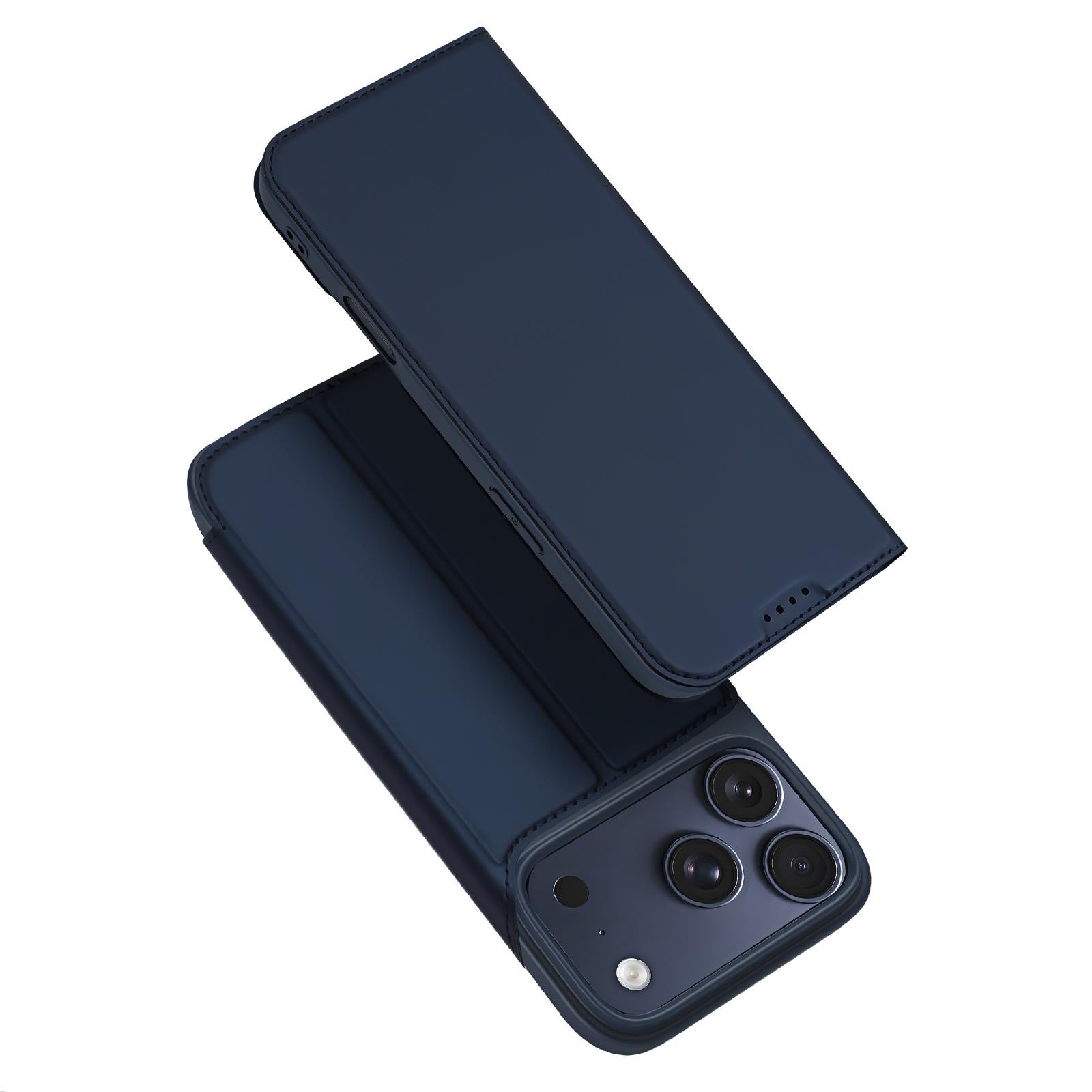 Compatible with iPhone 18 Pro DUX DUCIS Skin Pro Series Flip Leather Phone Case - Blue