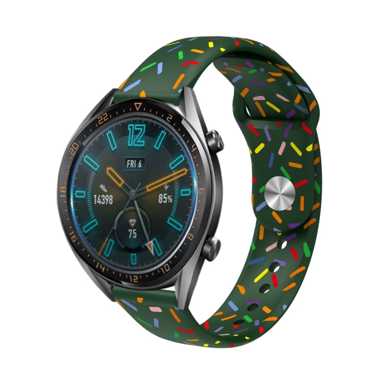 Universal Reverse Buckle Colorful Oval Dot Pattern Silicone Watch Band