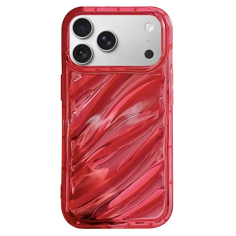 Compatible with iPhone 18 Pro Laser Sequin Waves TPU Phone Case - Red