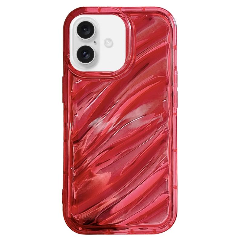 Compatible with iPhone 18 Laser Sequin Waves TPU Phone Case - Red