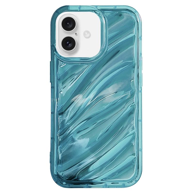 Compatible with iPhone 18 Laser Sequin Waves TPU Phone Case - Blue