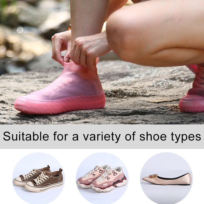 Silicone Non-slip Thickened Wear-resistant Waterproof Shoe Boots Cover, Size:S(Sapphire Blue)