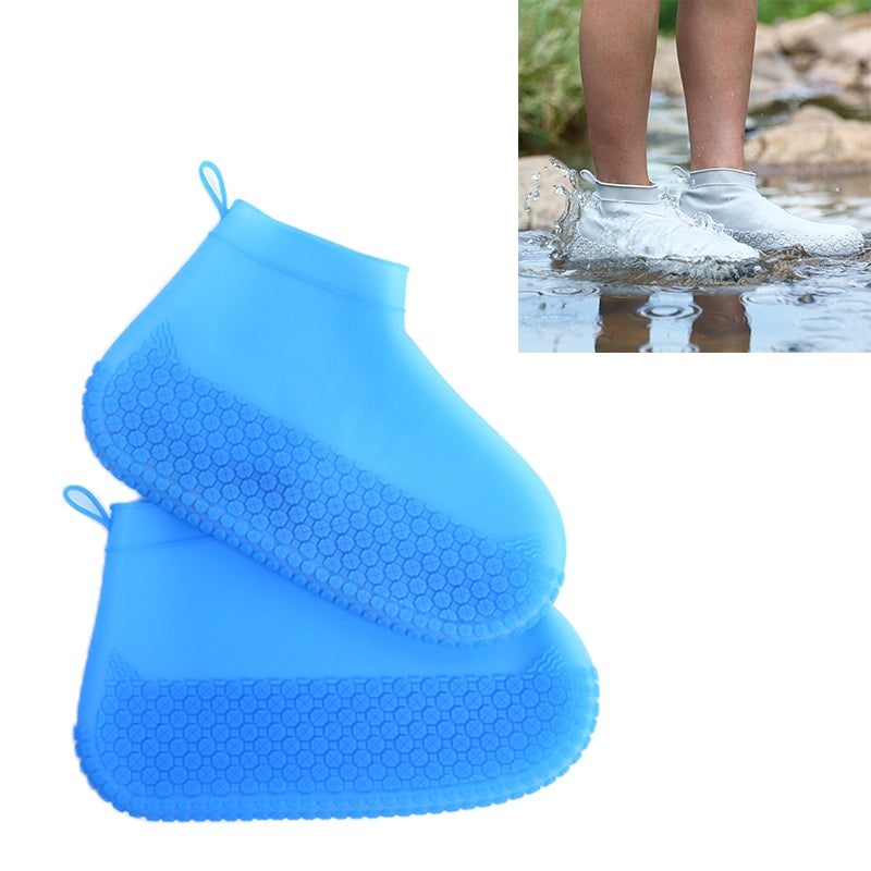 Silicone Non-slip Thickened Wear-resistant Waterproof Shoe Boots Cover, Size:S(Sapphire Blue)