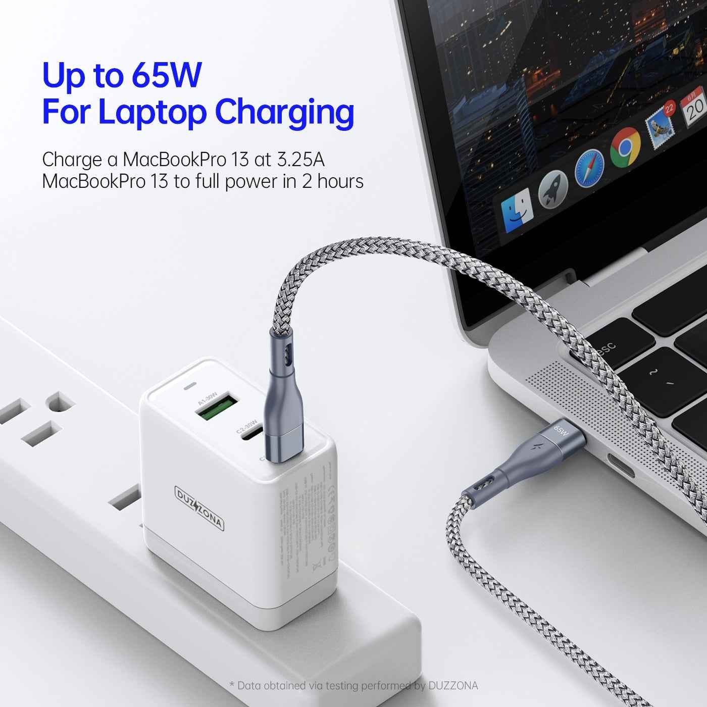 Uniqbuy For DUZZONA A2 PD 65W USB-C / Type-C to Type-C Fast Charging Data Cable, Length:2m(Grey)