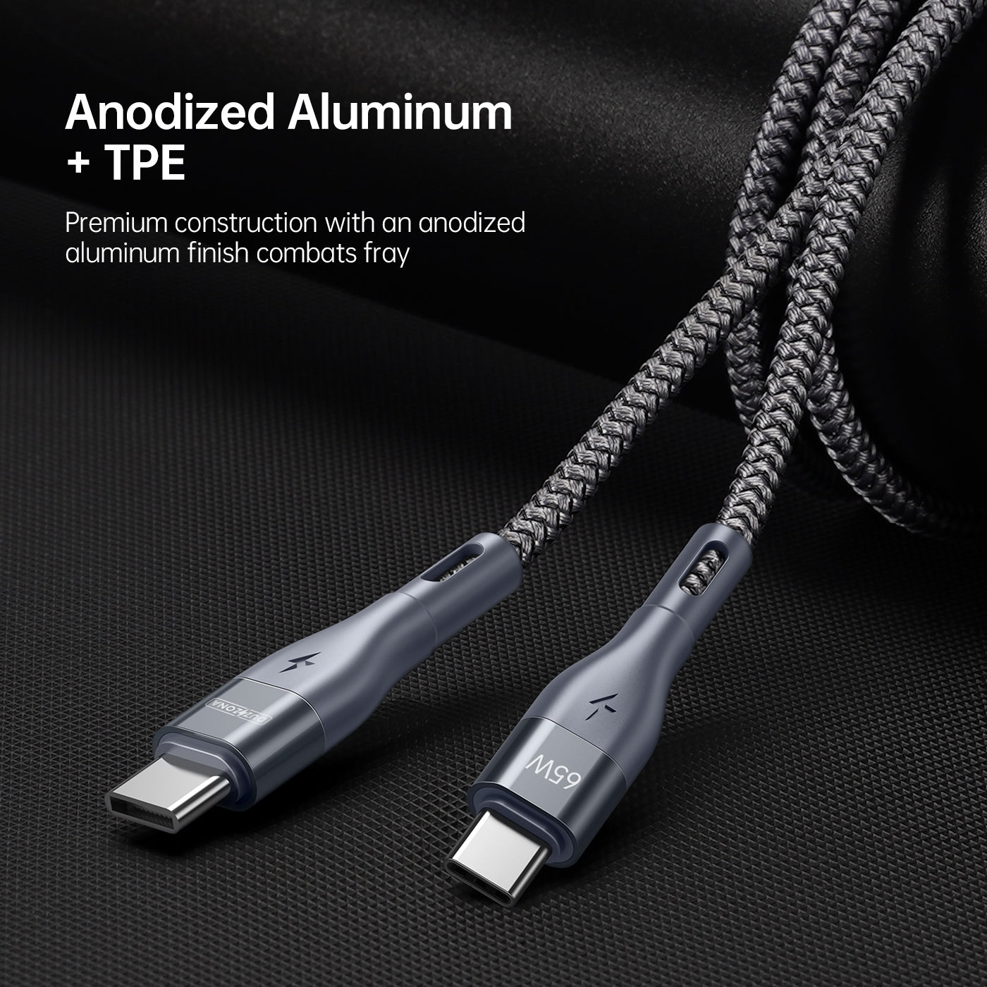 DUZZONA A2 PD 65W USB-C / Type-C to Type-C Fast Charging Data Cable, Length:2m(Grey)