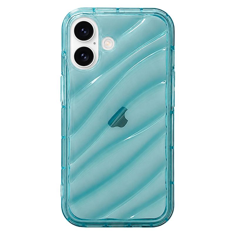 Compatible with iPhone 18 Waves TPU Phone Case - Blue